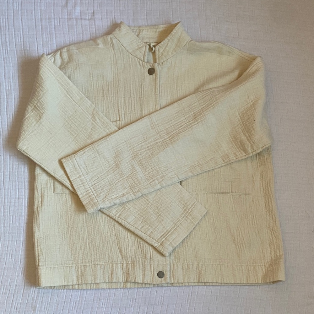 EILEEN FISHER 100% Cotton Cream Utility Jacket - Picture 4 of 9